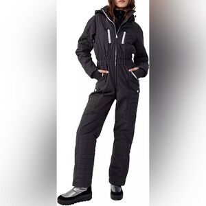 NWOT Free People FP Movement All Prepped Ski Suit, black. Small.